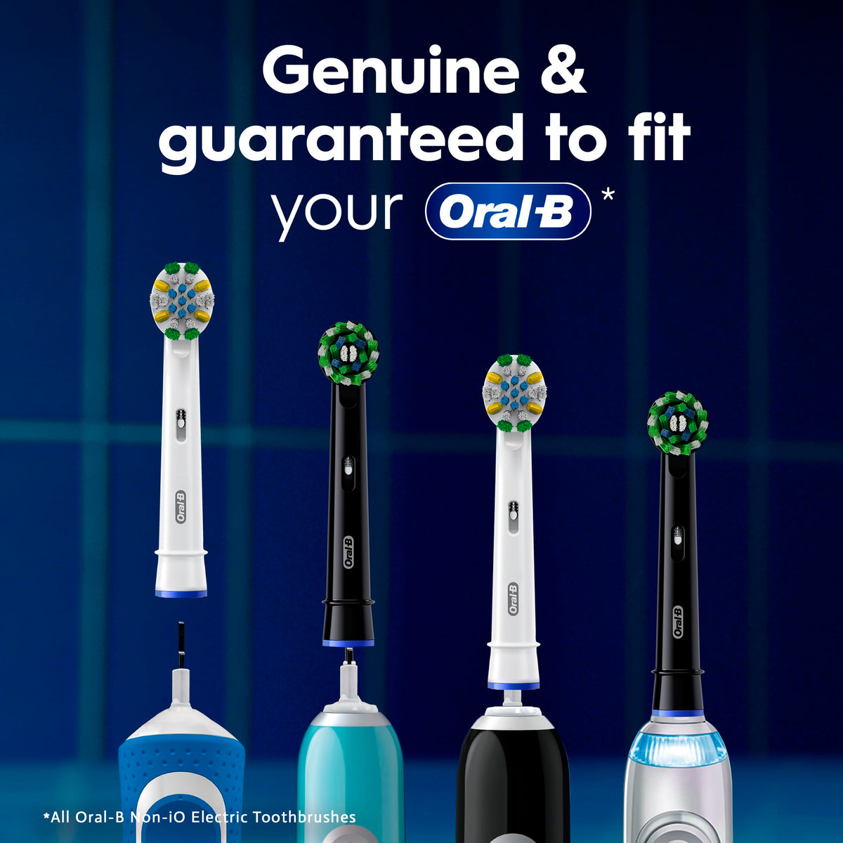 Electric Toothbrush Replacement Brush Heads by Oral-B – 1 Count (Pack of 2), Nylon, White, Pack of 2, Model CrossAction and Sensitive