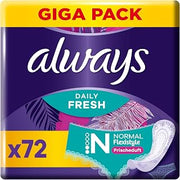 Daily Fresh Women's Flexistyle Gigapack Panty Liners by Always – 1 Count (Pack of 72), Cotton, De-yy170, Model 8006540769874