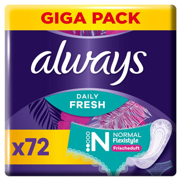 Daily Fresh Women's Flexistyle Gigapack Panty Liners by Always – 1 Count (Pack of 72), Cotton, De-yy170, Model 8006540769874