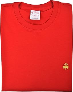 Brooks Brothers Mens Original Fit Soft Knit Cotton Crewneck Basic Tee T-Shirt Classic Red (M)