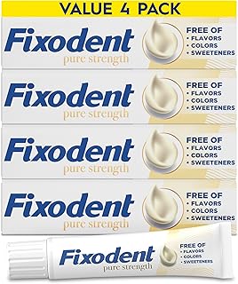 Fixodent Pure Strength Secure Denture Adhesive 2.4oz (Pack of 4)
