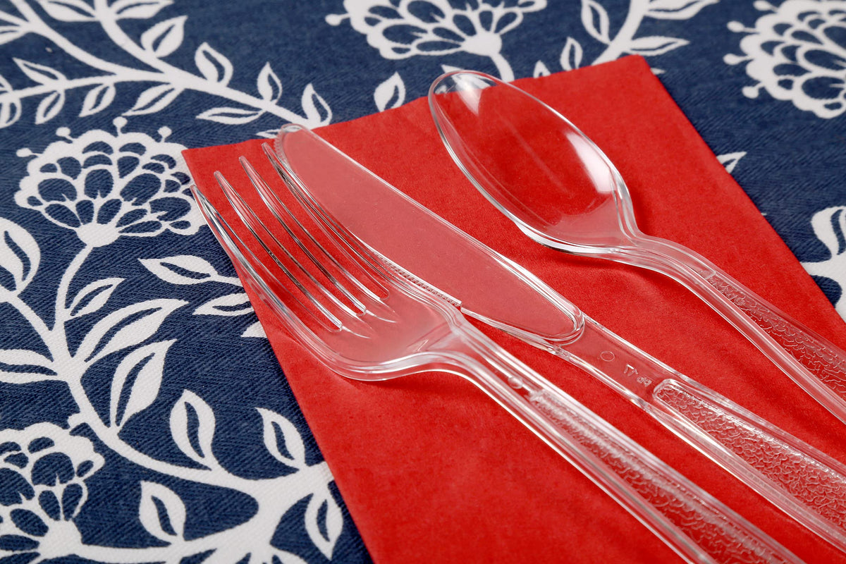 AmerCareRoyal Heavy Weight Unwrapped Disposable Polystyrene Plastic Teaspoons for Restaurants and Catering – Paper, Clear, Pack of 1000, Model S2601C-C