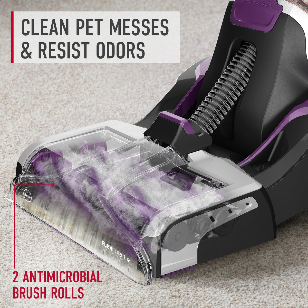 SmartWash Pet Automatic Carpet Cleaner Machine with Spot Chaser Wand by Hoover – FH53000PC, 0.5 gallons, Purple, Model FH53000PC