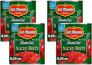 Del Monte FRESH CUT Canned Beets Sliced, Canned Vegetables, 8.25 oz Can (Pack of 4)