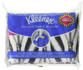 3PK Slim Pack (Pack of 3) by Kleenex – 10 Count (Pack of 3), White, Pack of 3, Model 35533