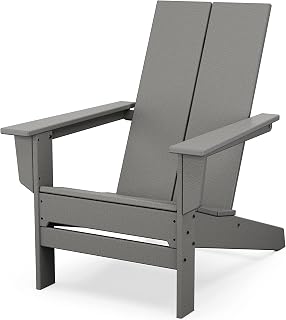 Polywood Contemporary Modern Adirondack Chair in Slate Grey