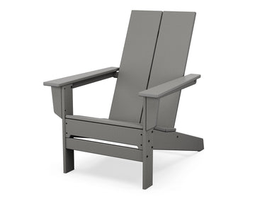 Contemporary Modern Adirondack Chair in Slate Grey by Polywood – High Density Polyethylene (HDPE), Slate Grey, Model AD4022GY