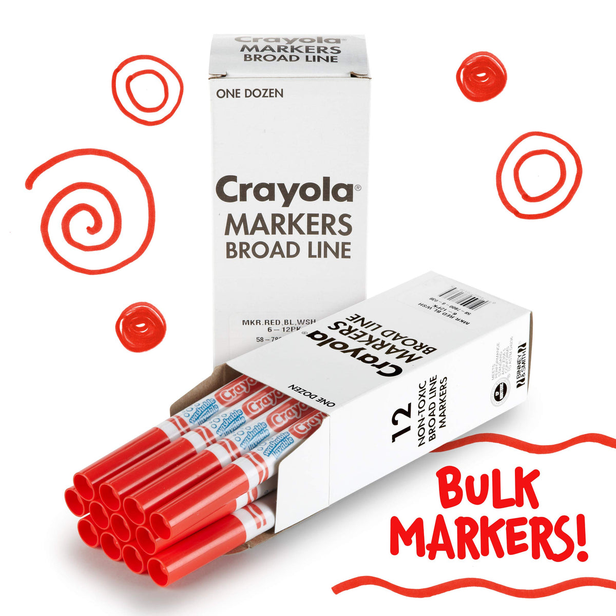 Crayola Red / 12 Count (Pack of 1) / Standard Packaging Coloring Pens & Markers