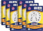 Art Street Sketch Book, Lightweight, 9" x 6", 100 Sheets, Pack of 6