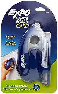 EXPO Precision-Point Whiteboard Eraser, 8 Peel-Off Layers, Docking Station Included - Calendar, Organization, Essential Supplies for Office, School, Classroom, Teachers