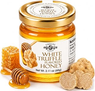 White Truffle Honey 2.11oz - Gourmet Flavored Honey, All-Natural, Vegan | Drizzle over cheese, fruit, cured meats, poultry & desserts. By Urbani Truffles - a luxury Italian gift