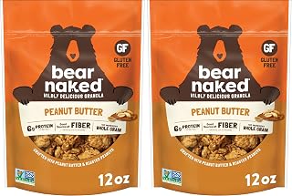 Bear Naked Granola Cereal, Whole Grain Granola, Breakfast Snacks, Peanut Butter, 12oz Bag (1 Bag) (Pack of 2)