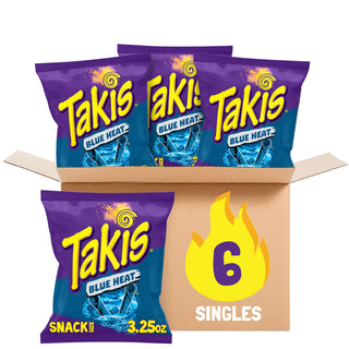 Blue Heat Rolled Tortilla Chips Case by Takis – 3.25 Ounce (Pack of 6)