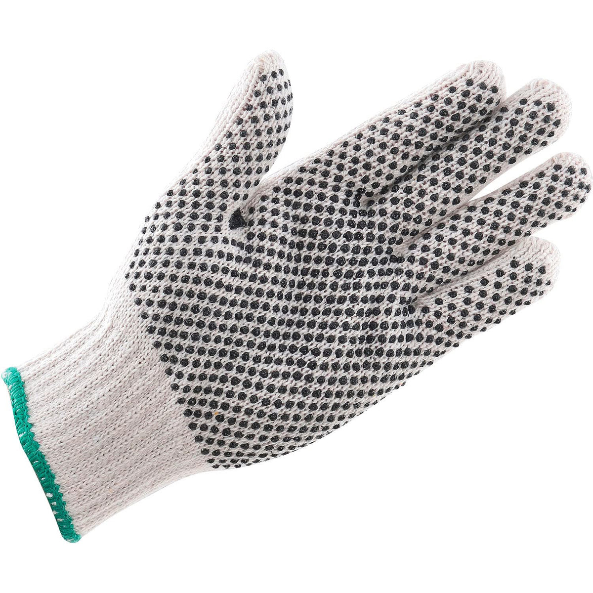 PVC Dot Knit Gloves by Global Industrial – Medium, Polycotton, Black, Model 708352M