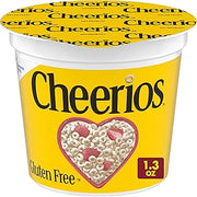 Cheerios Breakfast Cereal Cup, Gluten Free, Single Serve Cereal, 1.3 oz