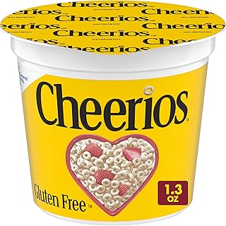 Cheerios Breakfast Cereal Cup, Gluten Free, Single Serve Cereal, 1.3 oz