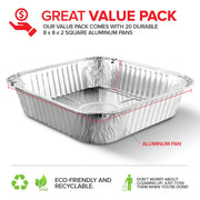 Stock Your Home 20 Pack / Silver / Pans Disposable Cookware