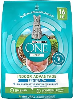 Purina ONE Indoor Advantage Senior Dry Cat Food, High Protein, 16 lb Bag