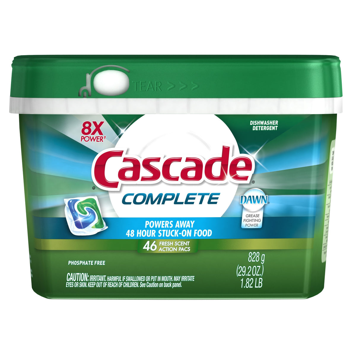 Complete ActionPacs Dishwasher Detergent Fresh Scent 46 Count by Cascade – Commercial Grade