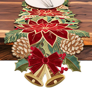 Ritgssi Christmas Tree Table Runner, 14 x 72 Inches, Red Green