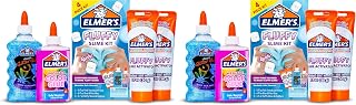 Elmer's Elmer’s Fluffy Slime Kit, Includes Translucent Color Glue, Glitter Glue, Fluffy Slime Activator, 4 Count - Perfect for Birthday Parties, Gift Idea, Kids Activity (Pack of 2)