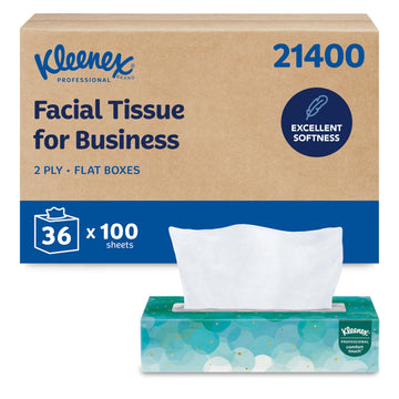 Kleenex Professional Facial Tissue, Bulk, 36 Boxes x 100 Tissues (21400)