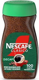 Nescafe NESCAFÉ Clasico Decaf Dark Roast Instant Coffee, 7 oz Jar | Smooth dark roast decaf instant coffee; single 7 oz (200 g) jar