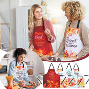 Colarr Fall Christian Aprons for Women, 4 Pack with Bible Verses, Colorful