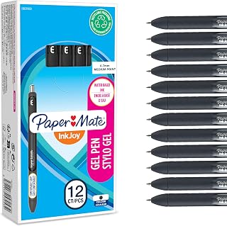 Paper Mate InkJoy Gel Pens | Medium Point (0.7mm) | Black Ink | 12 Count