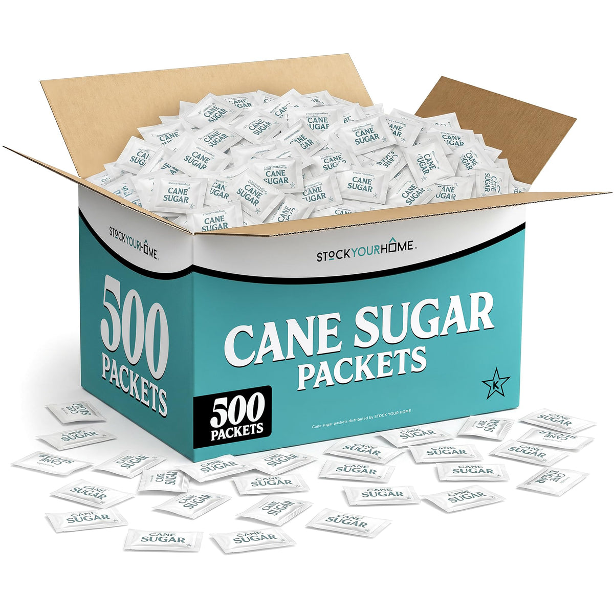 Bulk Sugar Packets by Stock Your Home – 500 Count, White, Pack of 500, Model Stock Your Home 3855