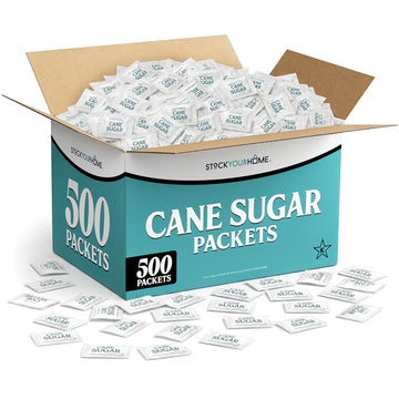 Bulk Sugar Packets by Stock Your Home – 500 Count, White, Pack of 500, Model Stock Your Home 3855