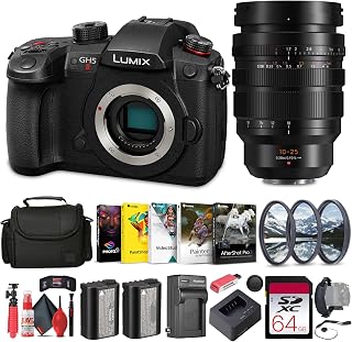 Panasonic LUMIX GH5 II Video-Focused Camera with 10-25mm Lens Bundle | For Photography & Video | Mirrorless Camera + Extra Battery + 64GB Memory Card + More