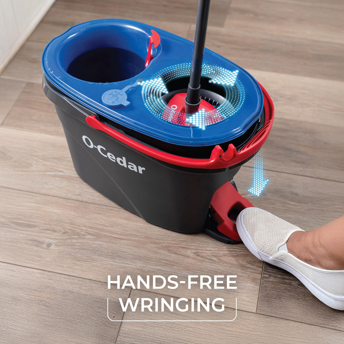 EasyWring RinseClean Microfiber Spin Mop & Bucket Floor Cleaning System with 3 Extra Refills by O-Cedar – 4 Piece Set, Plastic, Model 169429