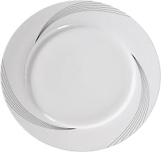 Yanco UR-112 Dinner Plate, 12" Diameter, Porcelain, Bone White, Pack of 12
