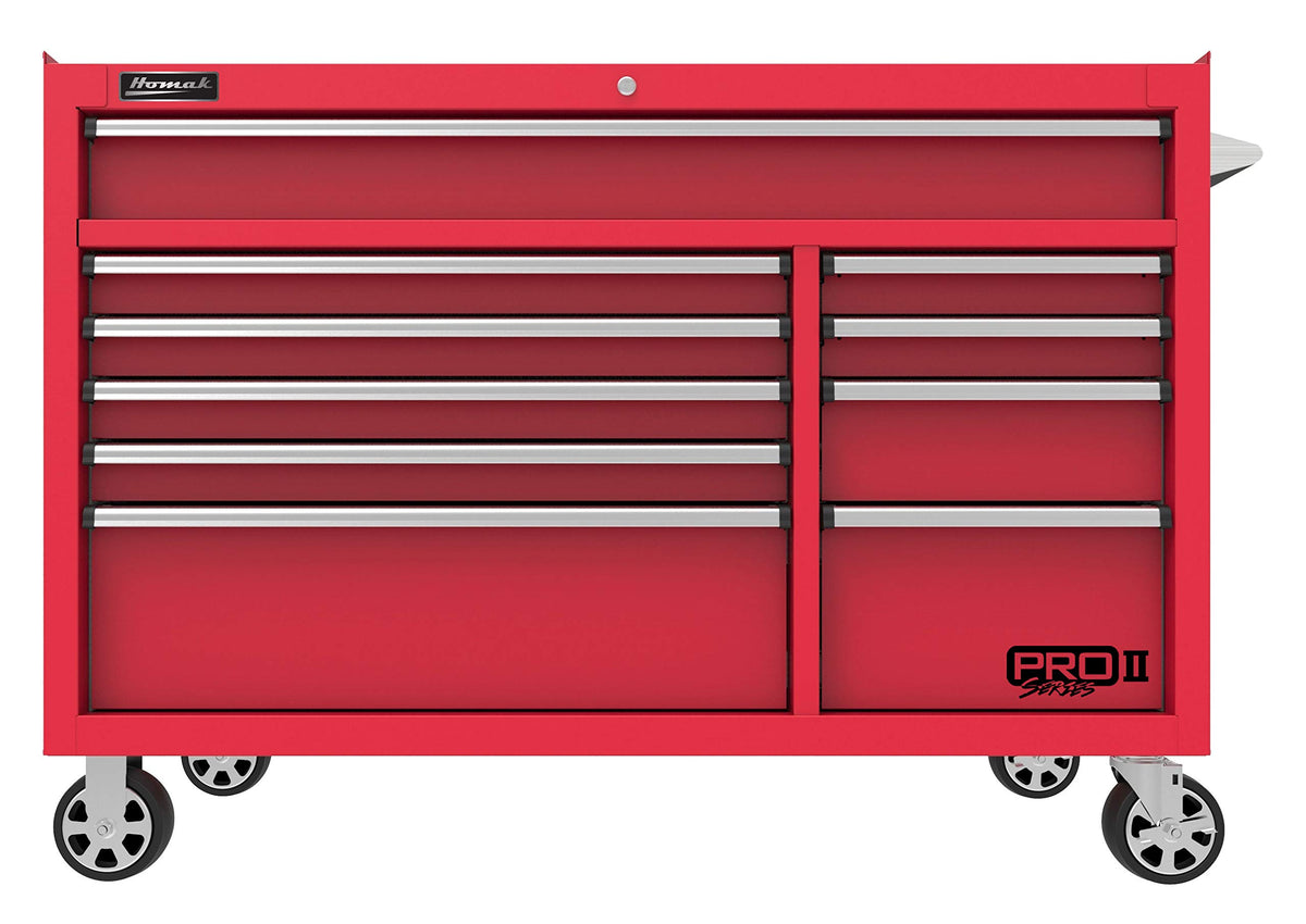 Homak Red / 54 Inch - 10-Drawer Roller Cabinet / 54 Inch- 10-Drawer Roller Cabinet Tool Chests & Cabinets