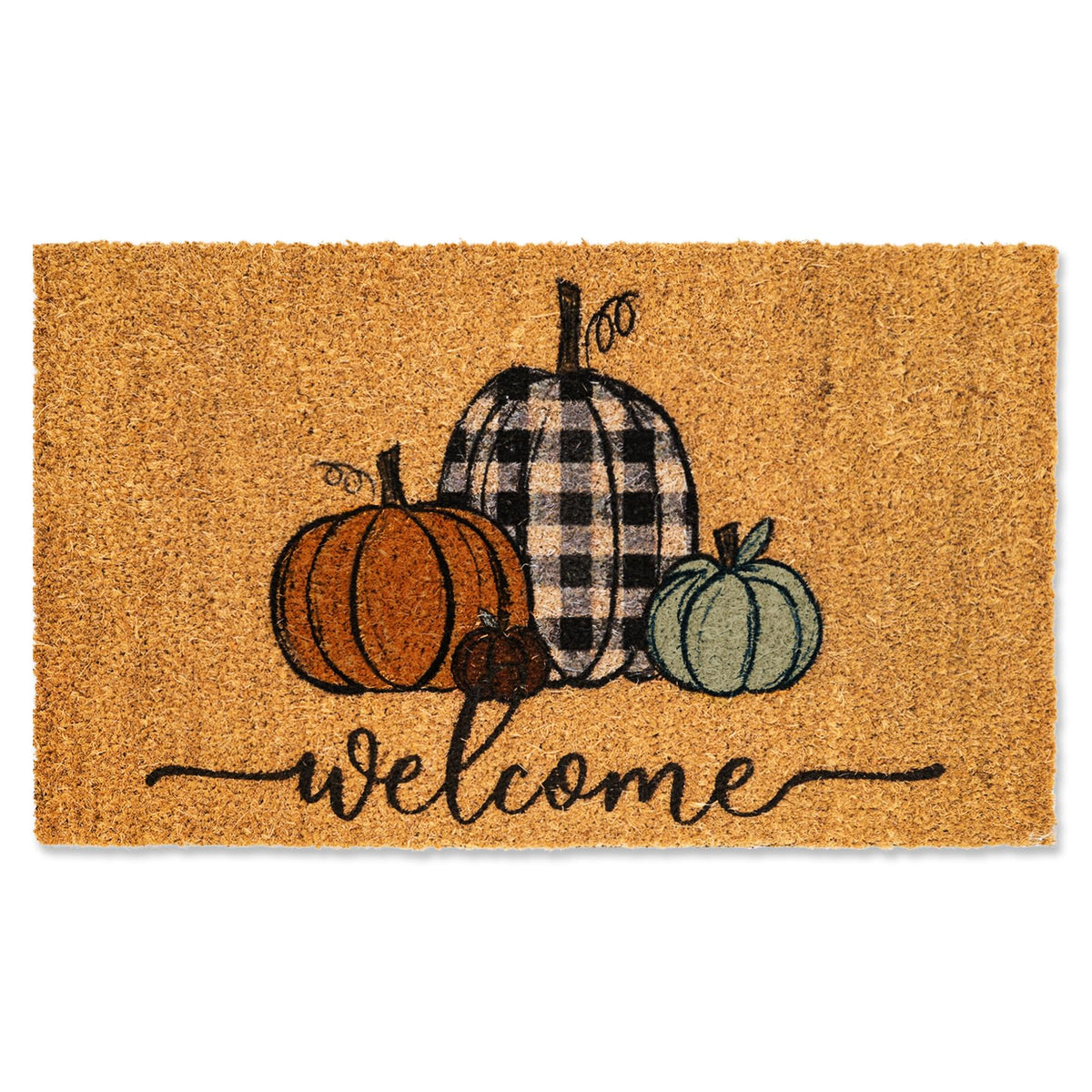 Whaline Fall Doormat, Coir Pumpkin Design, 16 x 28 Inch