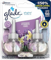 Glade PlugIns Refills Air Freshener, Scented and Essential Oils for Home and Bathroom, Lavender & Vanilla, 1.34 Oz, 2 Count (Pack of 3)