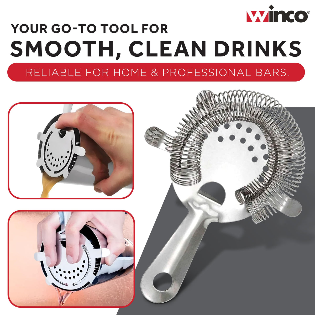 Bar Stainless Steel Strainer by Winco – Stainless Steel, Model BST-4P