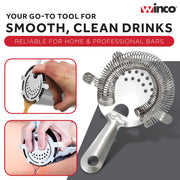Winco 1 / Stainless Steel / Round, Wire Mesh, Reinforced Rim Bar Strainers