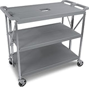 Carlisle FoodService Products SBC203123 Fold 'N Go Polyethylene Cart, 350 lb Capacity, 40" Length x 20.50" Width x 35.75" Height Unfolded, Gray
