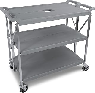 Carlisle FoodService Products SBC203123 Fold 'N Go Polyethylene Cart, 350 lb Capacity, 40" Length x 20.50" Width x 35.75" Height Unfolded, Gray