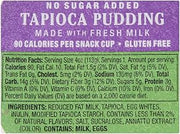 Kozy Shack Tapioca Pudding No Sugar Added, 4 Ounce -- 48 per case.