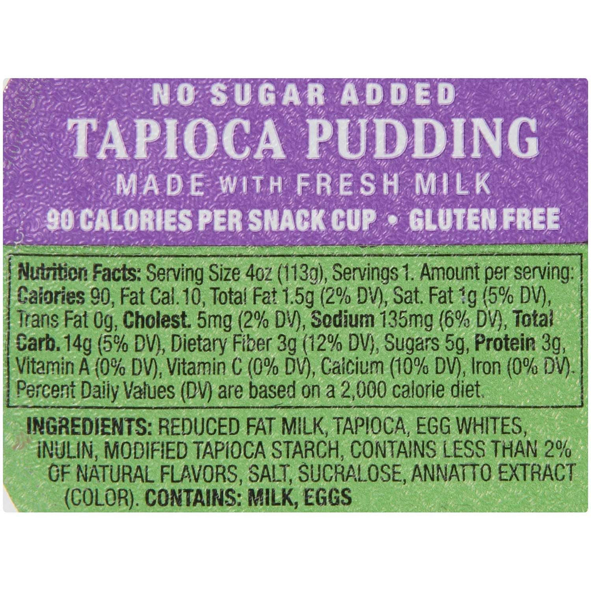 Tapioca Pudding No Sugar Added by Kozy Shack – 4 Ounce (Pack of 48), Pack of 48