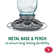 Mason Jar Wild Bird Feeder by Perky-Pet – No Size, 1 pounds, Glass, Blue