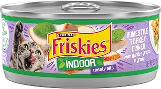 Purina Friskies Meaty Bits Indoor Wet Cat Food, Turkey, (24) 5.5 oz Cans
