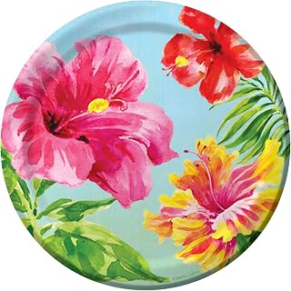 Creative Converting 8 Count Paper Dessert Plates, Heavenly Hibiscus