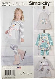 Simplicity 8270 Toddler's Dress, Tunic, and Leggings Sewing Patterns by Ruby Jean, Sizes 1/2-4