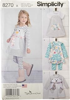 Simplicity 8270 Toddler's Dress, Tunic, and Leggings Sewing Patterns by Ruby Jean, Sizes 1/2-4