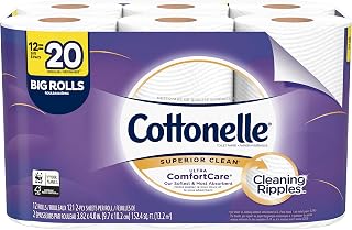 Cottonelle Ultra ComfortCare Toilet Paper, Soft Bath Tissue, 12 Count of 121 Sheets Per Roll