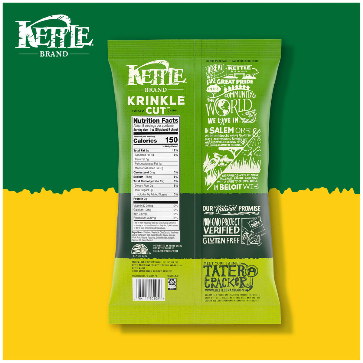 Potato Chips by Kettle Brand – 7.5 Ounce (Pack of 1), Dill Pickle, Model 200790114401